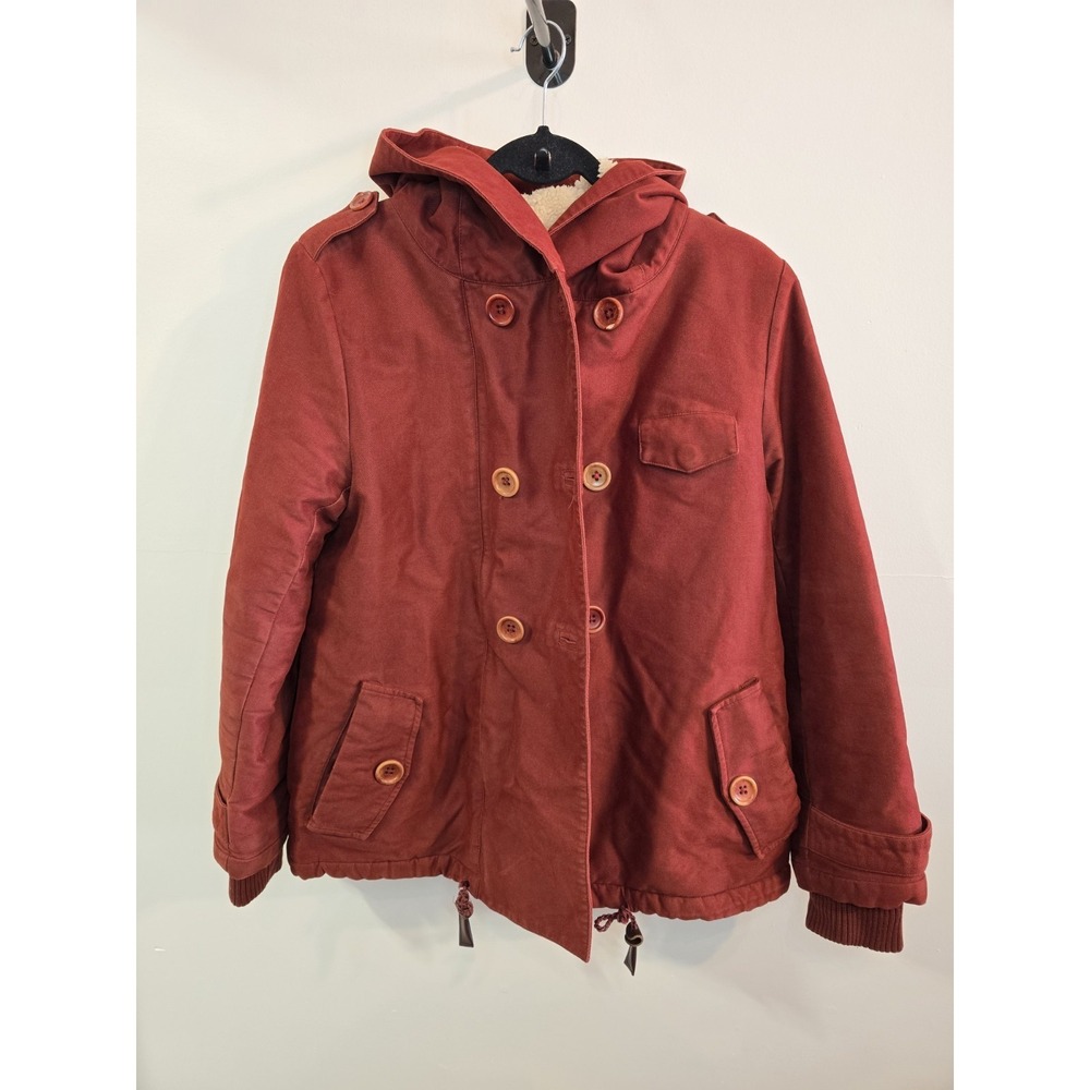 Sessun Sandison Red Parka Sherpa-lined‎ Winter Coat Jacket Womens Medium